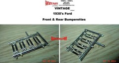 Vintage 1930’s Ford Front & Rear Bumperettes 1/25 Model Part fp33