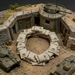 Diorama 1/16 Sandbags Bunker Model Tank Military Defence Scene Model Accessories