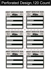 Oil Change Stickers, Static Cling 120 Count 2×2 Inches Inches, Black