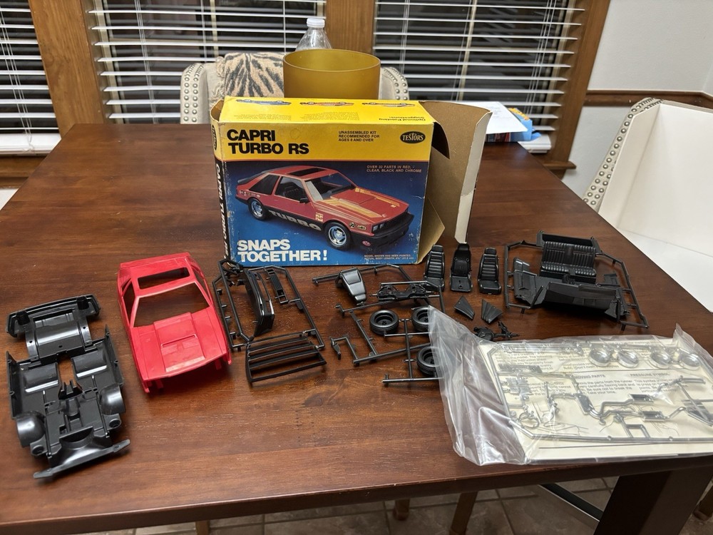 Testors RARE 1980 Mercury Capri Turbo RS Fox Body Model Kit NEW BUT INCOMPLETE
