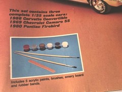 Vintage 1/25 MPC ERTL INDY PACE CAR SET CORVETTE CAMARO FIREBIRD NOS SEALED 1987