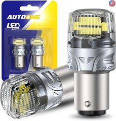 AUTOONE White 1157 LED Light Bulbs, 700% Brighter & 6500K White 7528 2057