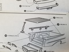 1959 Chevrolet El Camino TONNEAU COVER from AMT 1:25 Model Kit 59 Chevy