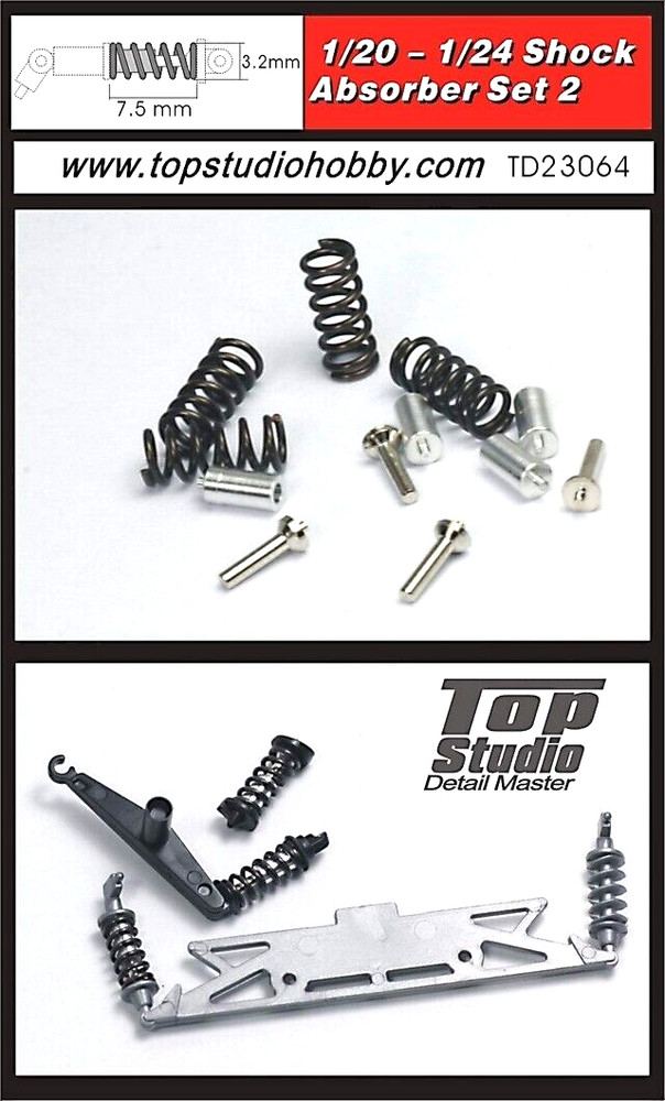 Top Studio 1/20 – 1/24 Shock Absorber Set 2 Detail-Up Parts – Item TD23064