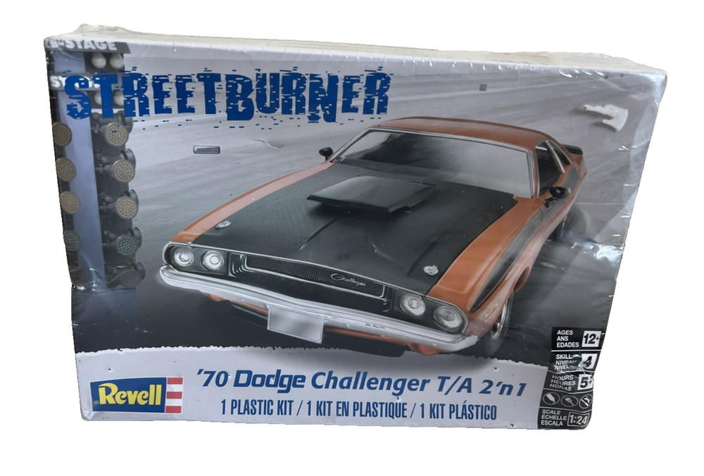 Revell Street Burner ’70 Dodge Challenger T/A 1:24 Scale Skill-2 Sealed Org. Box