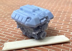 Resin Custom Cadillac LSA engine, Supercharged, for scale model cars, 1/24 1/25