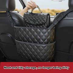 Between Car Seat Back Hanging Net Handbag Holder Organizer Storage Mesh Bag Dog.