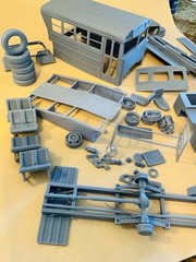 1:25 School Bus Race Car Transporter 3d Printed