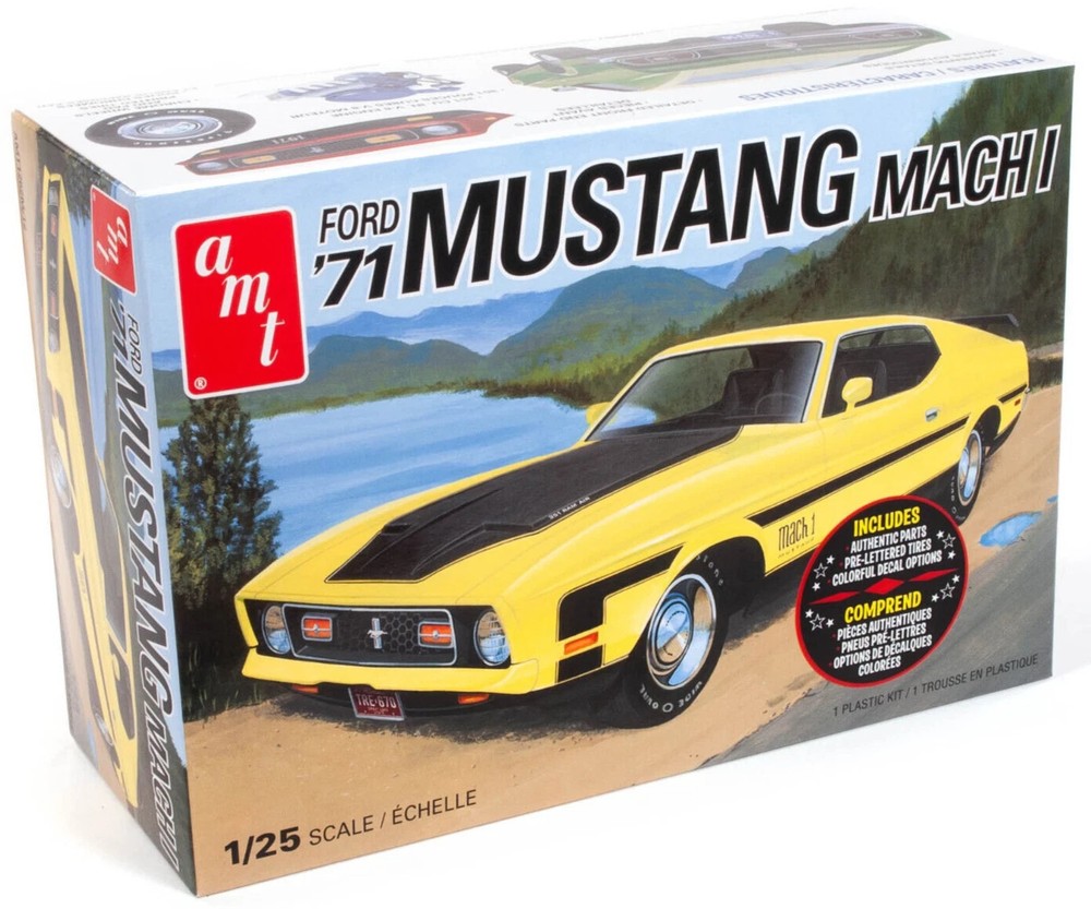 AMT 1/25 Scale 1971 Ford Mustang Mach 1 AMT1262 Plastic Model Car Kit New in Box