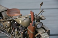 WWII Harley-Davidson WLA 750 Pro Built 1:9 Scale Italeri Motorcycle NICE!