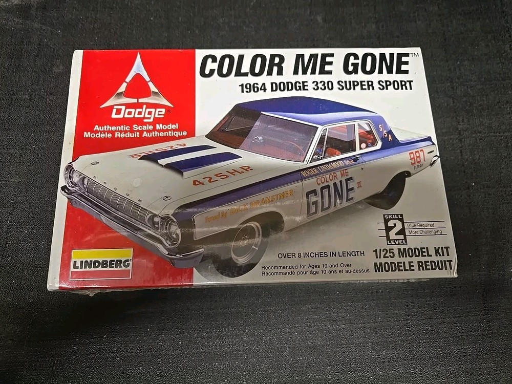 Lindberg 1964 Dodge 330 Super Stock 1/25 Model Kit Old Stock Factory Sealed 1996