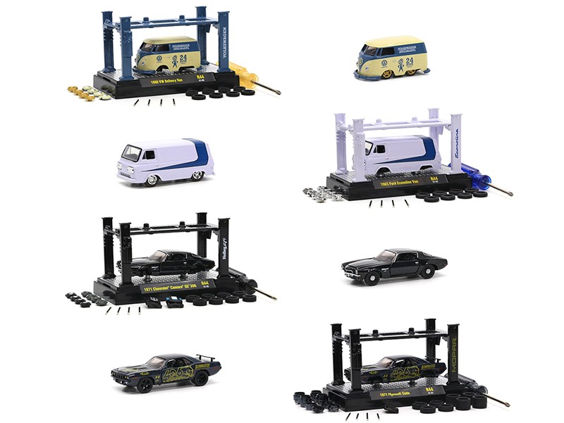 Model Kit 4 piece Car Set Release 44 1/64 Limited Edition by M2 Machines
