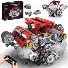 3168 Pcs Visible V8 Internal Combustion Ohc Engine Motor Working Model DIY Kit