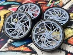 Resin 1/24 Scale 26-Inch BC Forged EH351 Style Model Car Wheels/Tires,1/25, Donk