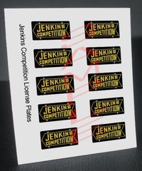 JENKINS COMPETITION miniature LICENSE PLATES for 1/25 scale MODEL CARS—PLS READ