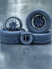 1:24, 1/25 Scale resin 3d Printed Wheel Set For Scale Modeling
