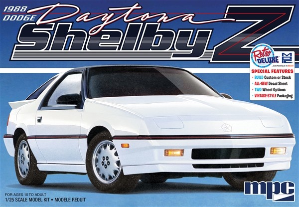 MPC 1009 1:25 1988 Dodge Shelby Daytona Car Plastic Model Kit