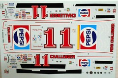 NASCAR DECAL #11 PEPSI CHALLENGER 1983 CHEVROLET MONTE CARLO WALTRIP 1/24