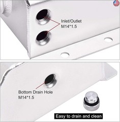 EVIL ENERGY Coolant Overflow Tank, Aluminum Coolant Reservoir Tank with Hose