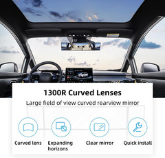 Car Rear View Mirror, 15.1” Anti-Glare Panoramic Wide Angle Rearview M