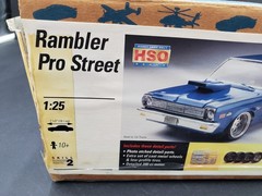 🔥🚦😎RARE Hobby Shop Only Rambler Pro Street 1/25 Testors Model Kit #7404😎🚦🔥