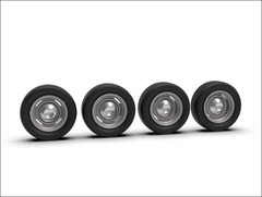 1:32 Copo Camaro Wheels Chrome cap Street tires all four the same 20mm tall
