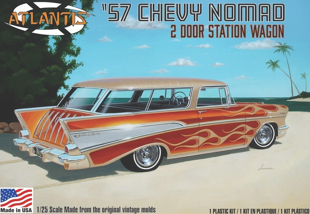 Atlantis 1957 Chevy Nomad 2 Door Station Wagon 1:25 scale model car kit 1260