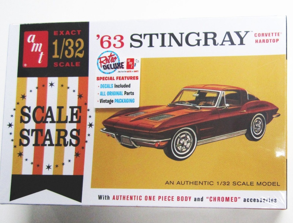 2020 AMT ’63 Corvette Stingray 1:32 Model Kit Reproduction NEW Round 2