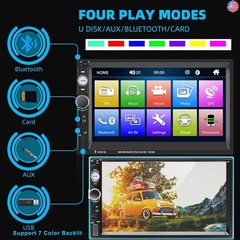 UNITOPSCI Double Din Car Stereo 7 Inch Touch Screen Car Audio Radio with