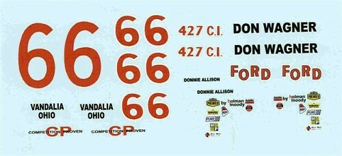 Winscals #66 Don Wagner Ford 1968-Donnie Allison Nascar decal