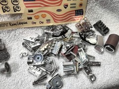 AMT Kitbash 1/25 1960s Model Car Junkyard Parts Lot Chrome Wheels Motor Bumpers