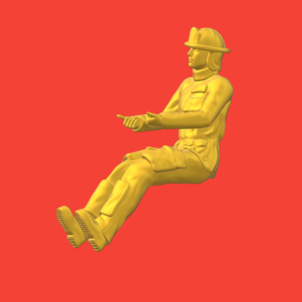 Car Diorama Firefighter Driving Resin 3d printed Unpainted First Responder