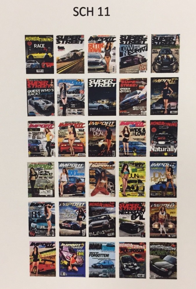1/25,1/25 Model Car Magazine Media Detail,Import Tuners Mags,Diorama,(SCH11)