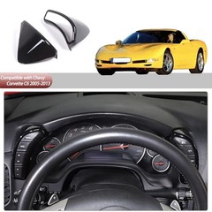 Dashboard Button Cover Trim Compatible with Chevy Corvette C6 2005 Gloss black