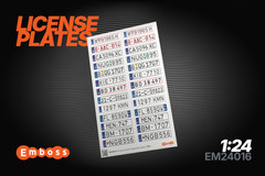 3D License Plates Detail Set for scale model EU Vehicles 1:24