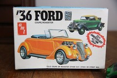1973 AMT ’36 Ford Coupe Roadster Model Car Kit built junkyard box No. A136
