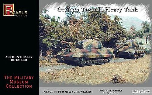 Pegasus German Tiger II Heavy Tank (2) (Snap) – Plastic Model Military Vehicle