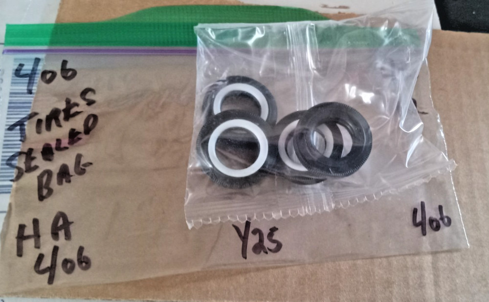 AMT FOUR (4) WHITE WALL TIRES in a sealed bag 1/25 SCALE PACKAGE # 406#########