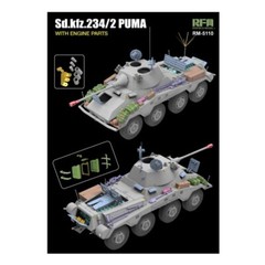 Rye field Model #5110 1/35 Sd.Kfz.234/2 PUMA with Engine Parts