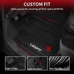 Floor Mats for Toyota Tundra 2014-2021 Crewmax Cab, All Weather Custom Fit Floor