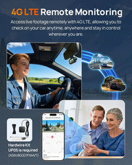 A810 Lite 4K Dash Cam Front and Rear, 5Ghz Wi-Fi 6 Dashcam, Car Camera 4G LTE Re