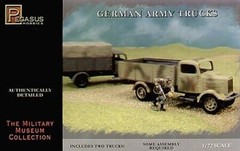 Pegasus German Army Trucks (2) – Plastic Model Military Vehicle Kit – 1/72