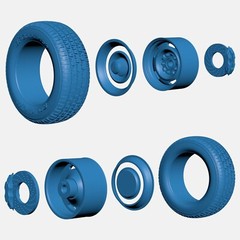 1/25 Resin 15 inch GM Rallye Wheels, BFGoodrich Radial T/A Tires, and Brake Set
