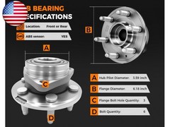 2PCS 513289 Front/Rear Wheel Bearing Hub Assembly Fit for 2010-2016 Cadillac