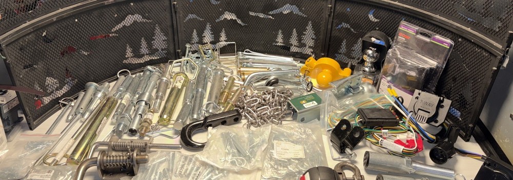 HUGE MIX LOT- Trailer Pins Wiring Harness Clevis Pin 2” Ball 2” Trailer Tongue