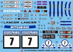 NUNU 1/24 Mitsubishi Lancer Turbo 1982 1000 Lakes Rally with masking sheet