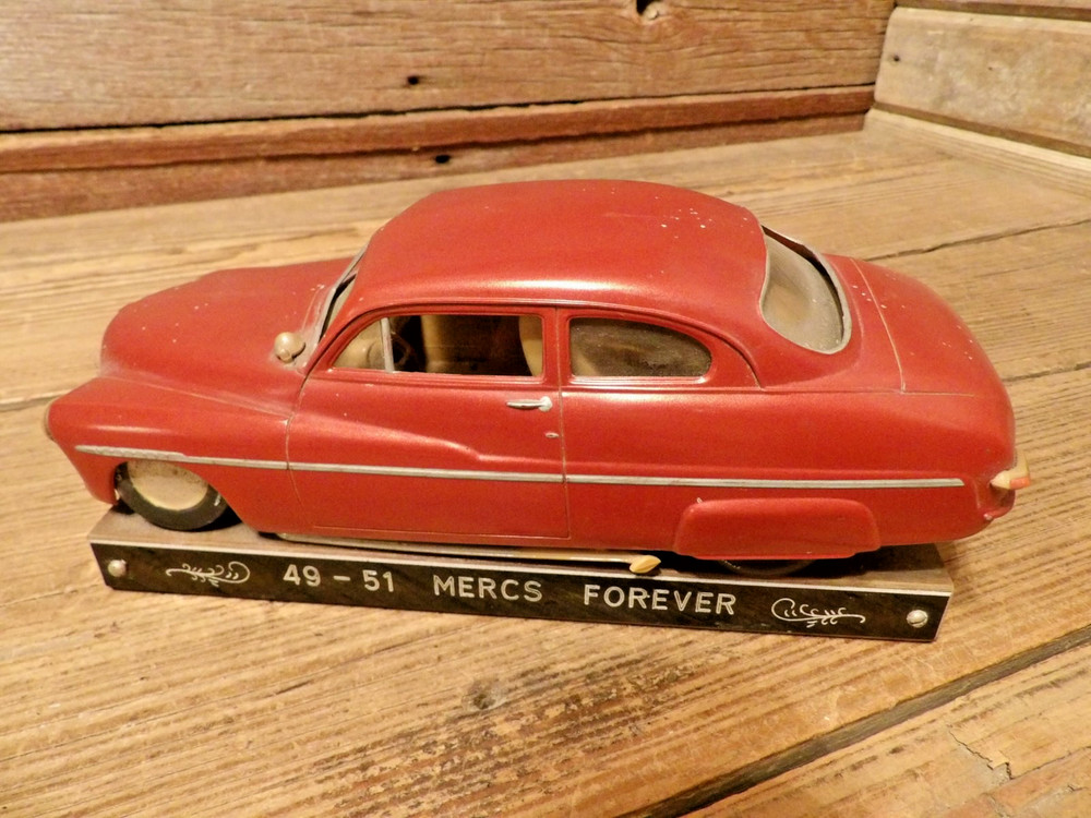 Vintage 1940-50’s MERCS FOREVER On Wood Plate Mercury Car Model Kit – Parts!