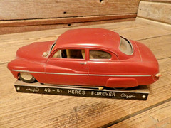 Vintage 1940-50’s MERCS FOREVER On Wood Plate Mercury Car Model Kit – Parts!