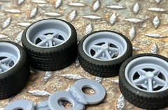 1/24 Scale: 21/20 Inch “Shelby GT350 Magstar” Wheels W/ Wide Rear Street Tires