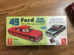 AMT 1949 Ford Club Coupe 1/25 Scale Built Plastic Model w/directions and box